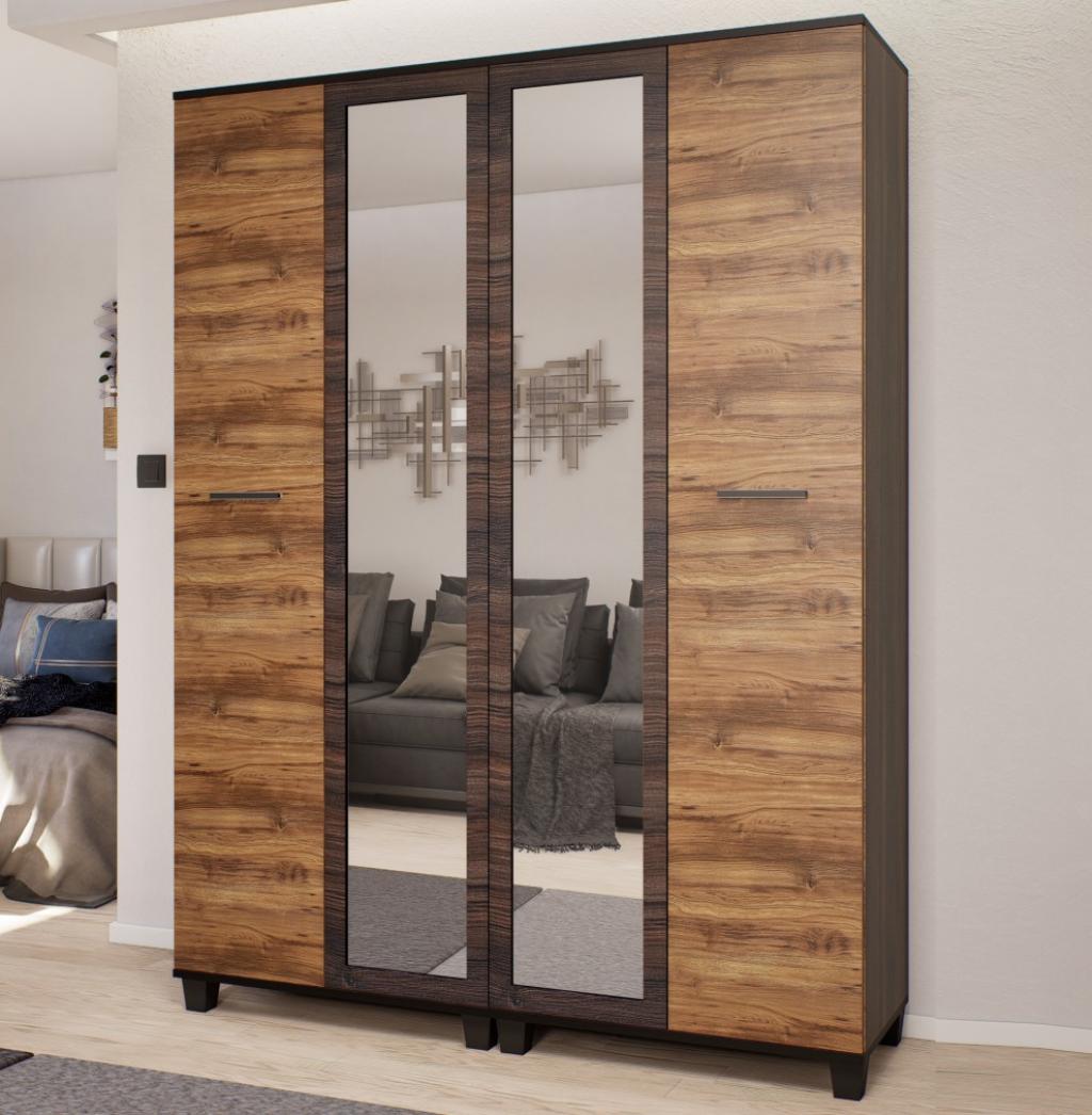 Avalon gardróbszekrény - 140 cm, sötét kávé - barok tölgy (KZS) (BNY)