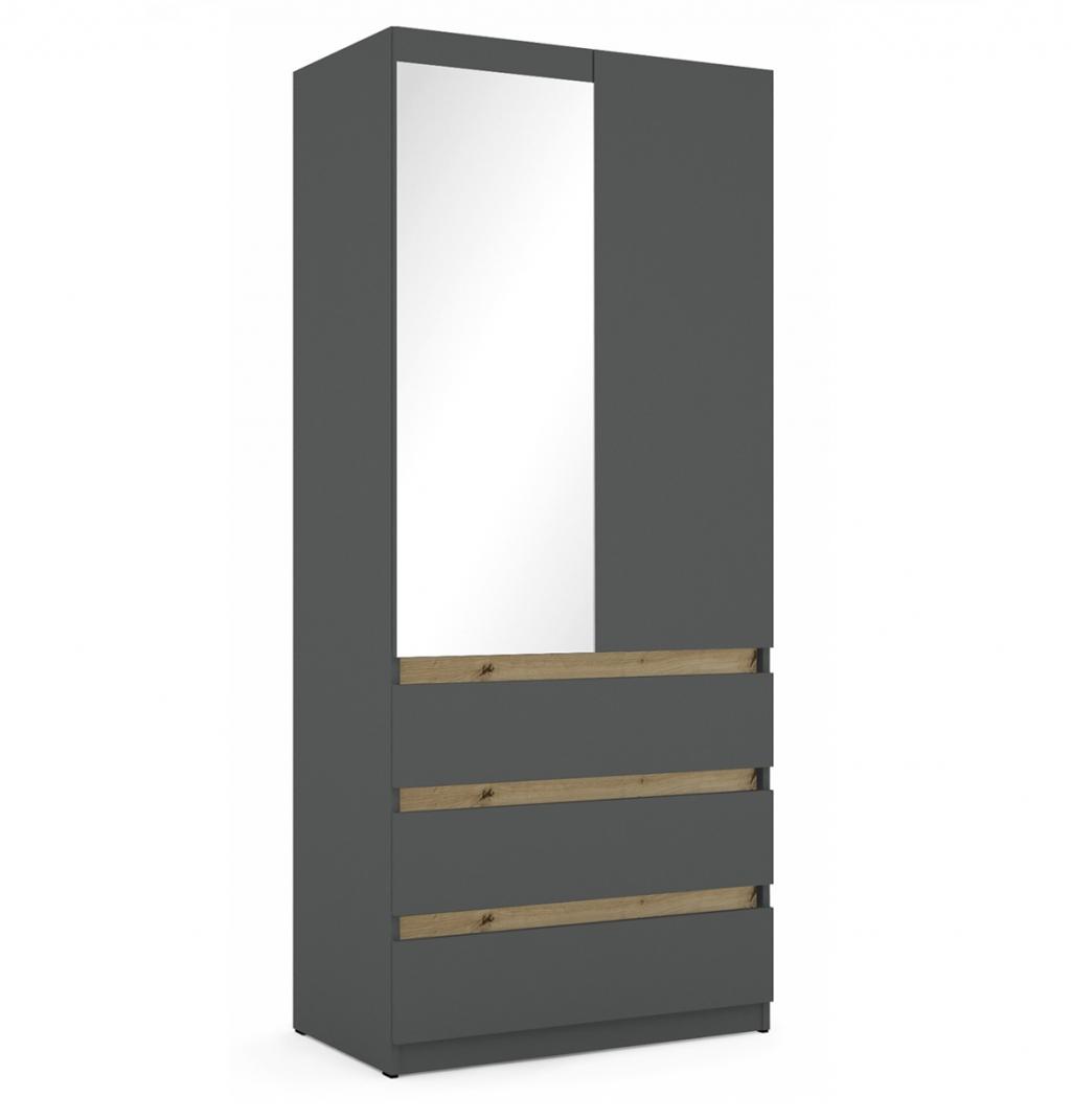 BOSS 13 - fiókos ruhás elem - bal oldalt fent tükörrel - 90 cm (DIV) (BNY)