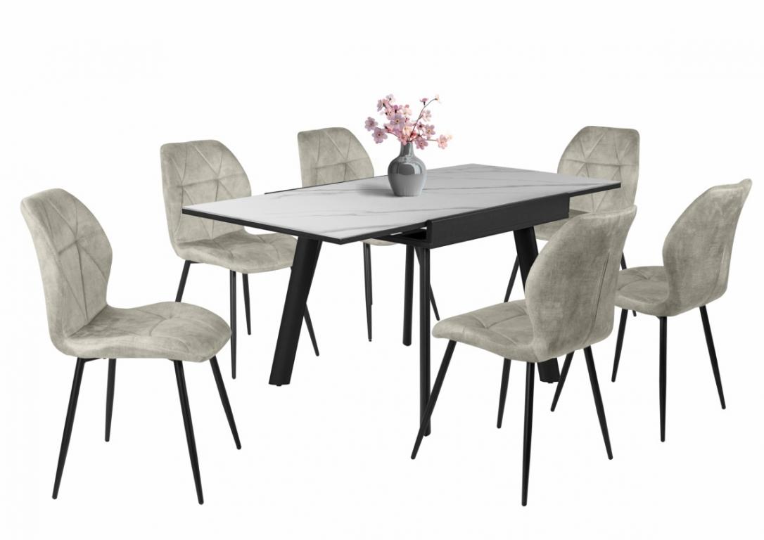 Vanda étkezőgarnitúra Diaz asztallal - 6 személyes (DIV) (BNY)