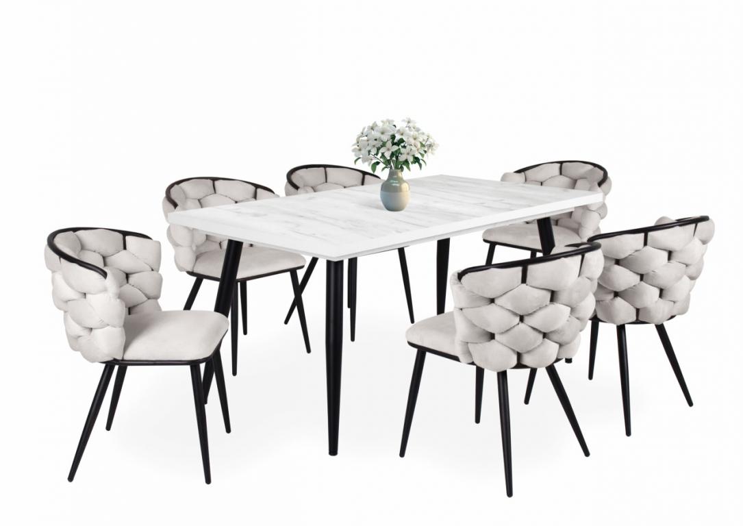 Sonja étkezőgarnitúra Alaska asztallal - 6 személyes (DIV) (BNY)