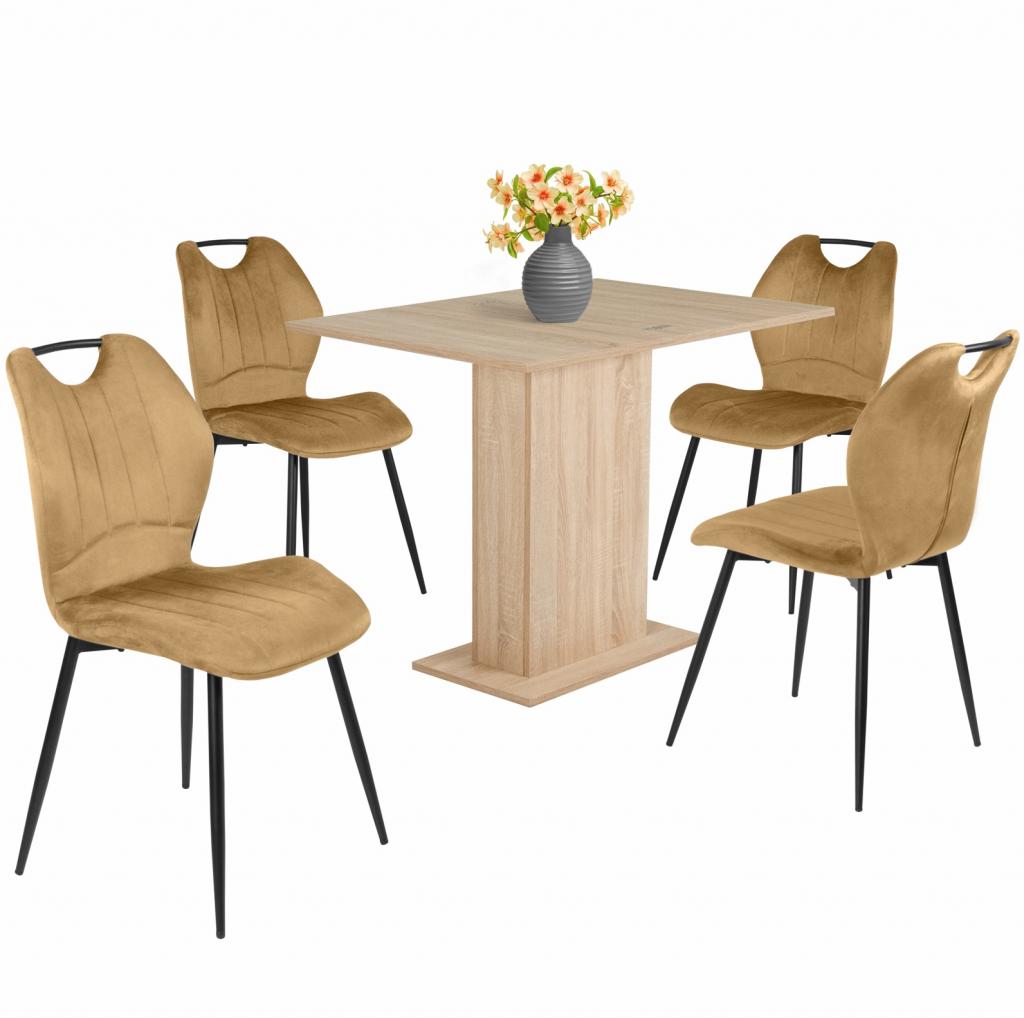 Kinga étkezőgarnitúra Kira asztallal, 4 személyes (DIV) (BNY)