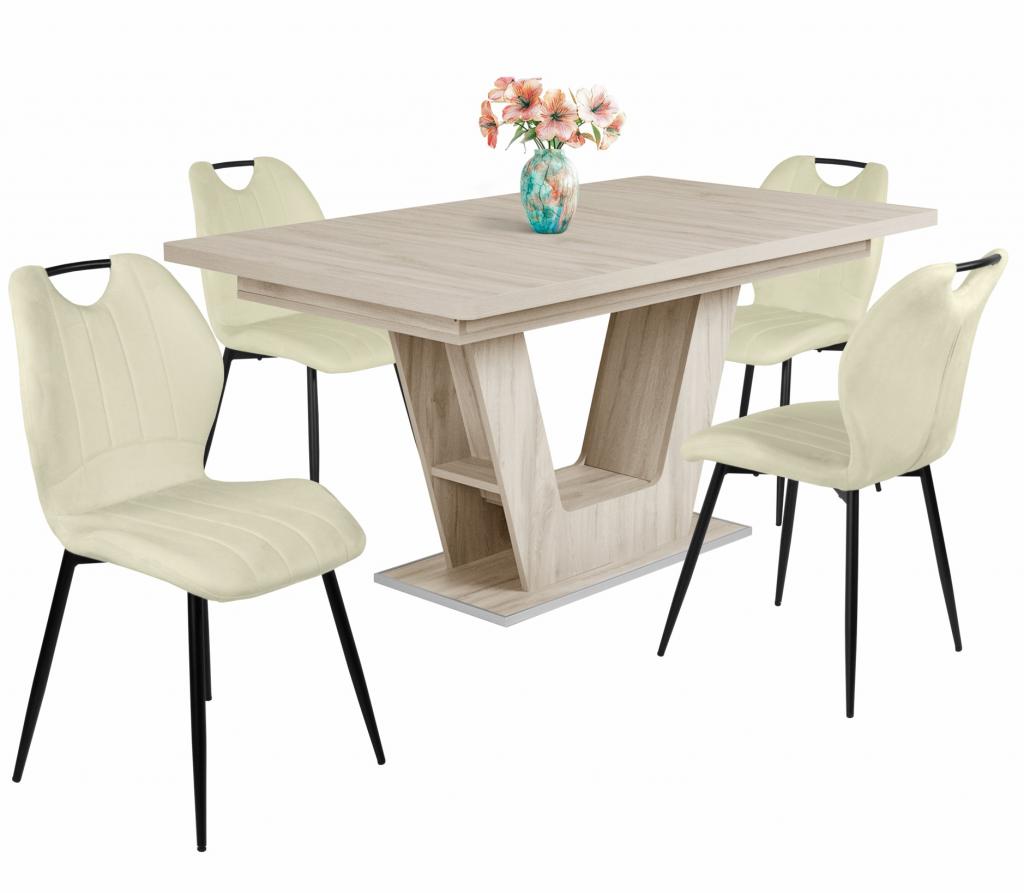Kinga étkezőgarnitúra Prága asztallal - 4 személyes (DIV) (BNY)