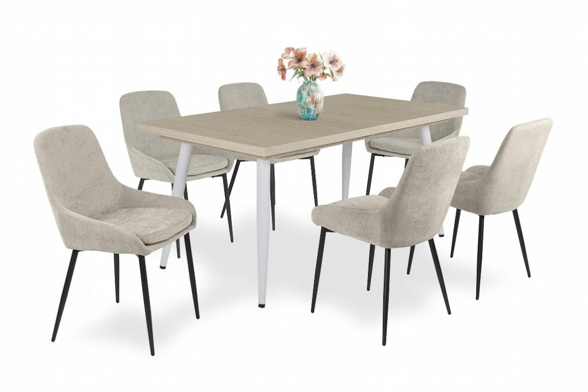 Maxim étkezőgarnitúra Alaska asztallal - 6 személyes (DIV) (BNY)