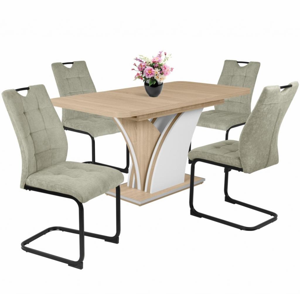 Bruno étkezőgarnitúra Enzo asztallal - 4 személyes (DIV) (BNY)