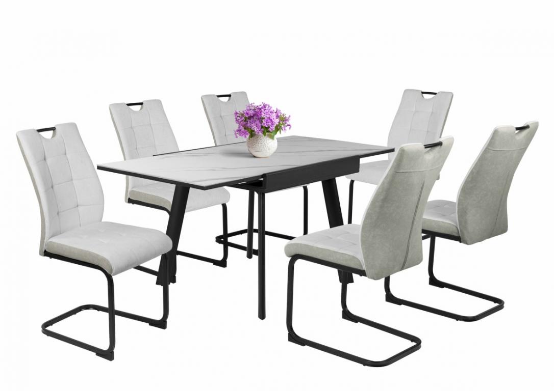 Bruno étkezőgarnitúra Diaz asztallal - 6 személyes (DIV) (BNY)