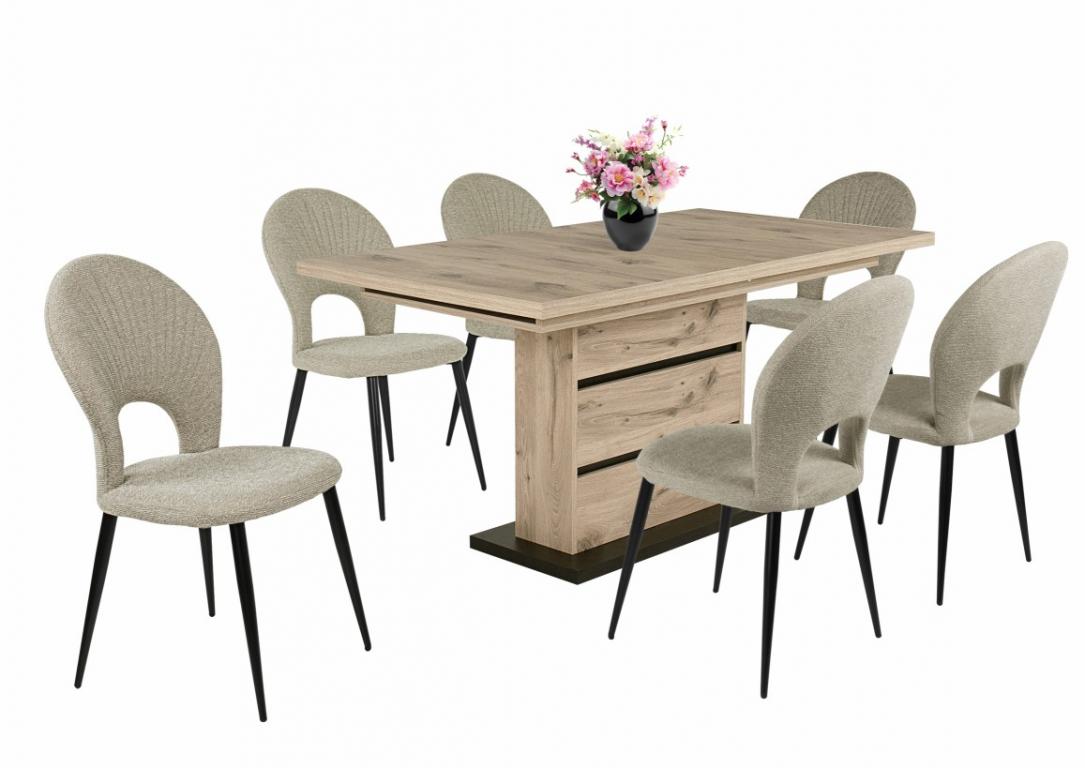 Mango étkezőgarnitúra Sydney asztallal - 6 személyes (DIV) (BNY)