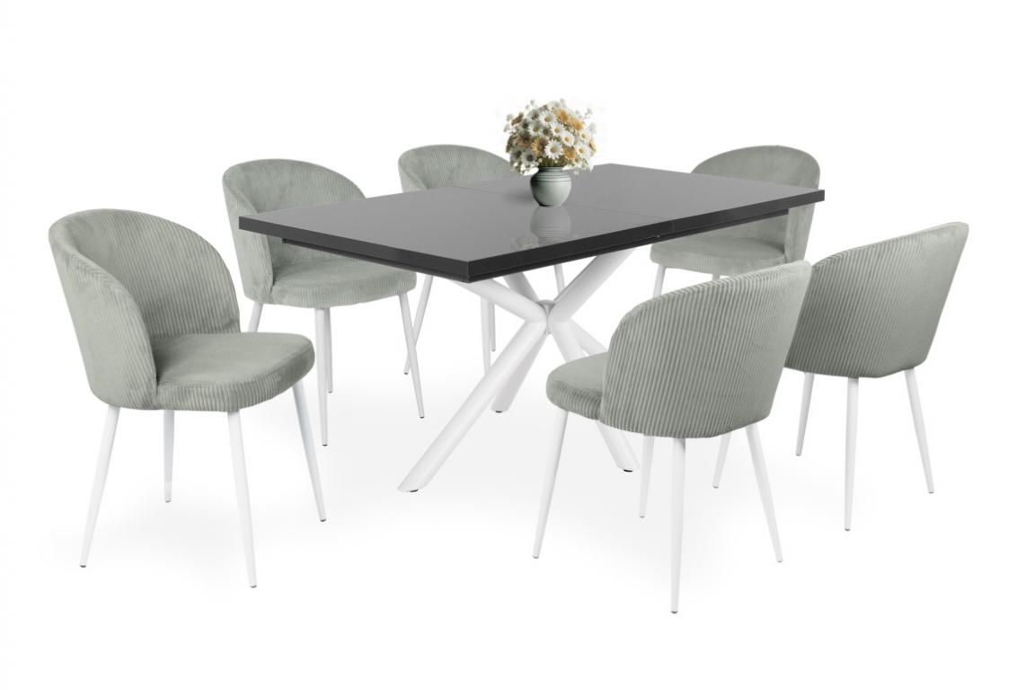 Olaf étkezőgarnitúra Magasfényű Suzy asztallal - 6 személyes (DIV) (BNY)