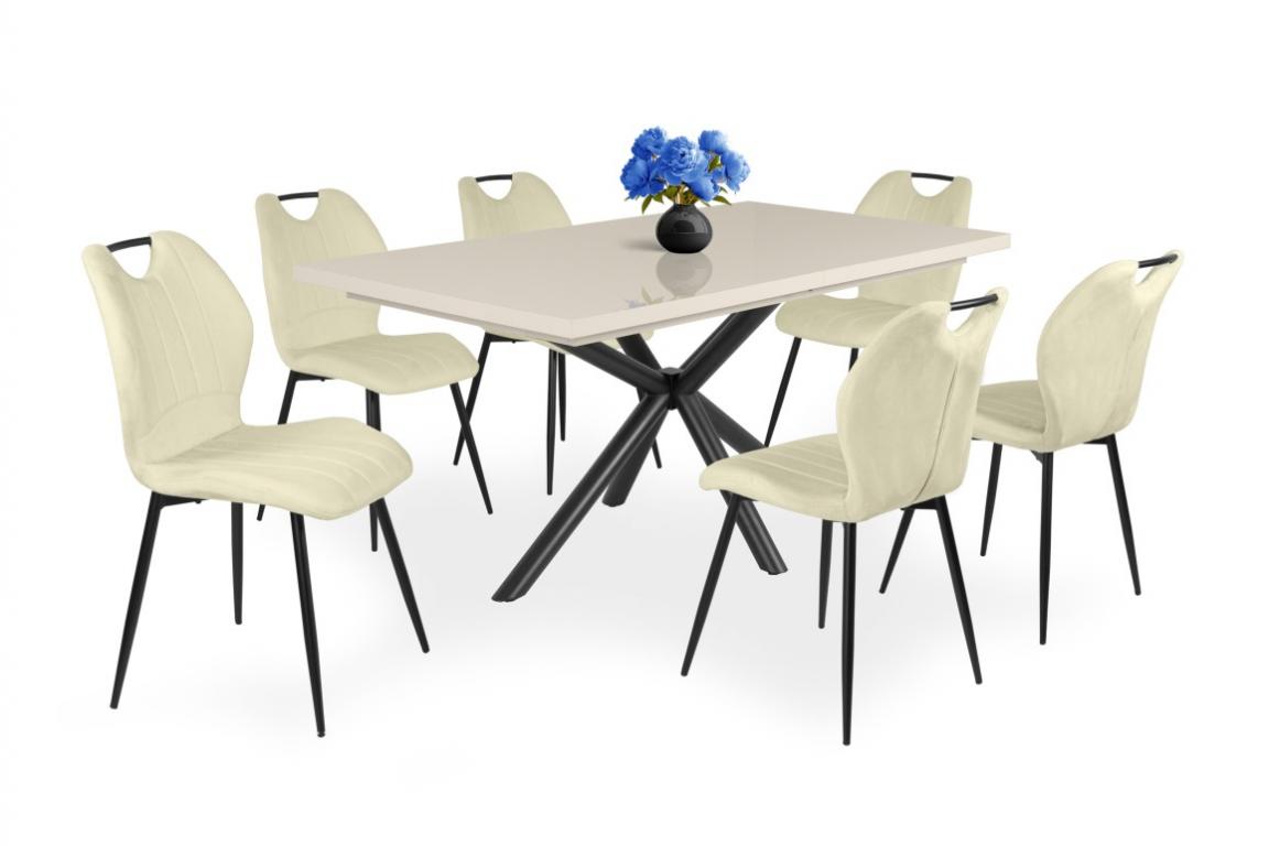 Kinga étkezőgarnitúra Magasfényű Suzy asztallal - 6 személyes (DIV) (BNY)