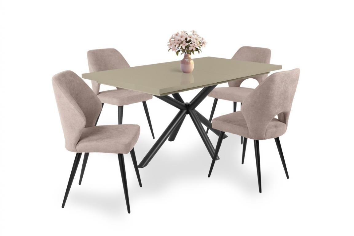 Aspen étkezőgarnitúra Magasfényű Suzy asztallal - 4 személyes (DIV) (BNY)