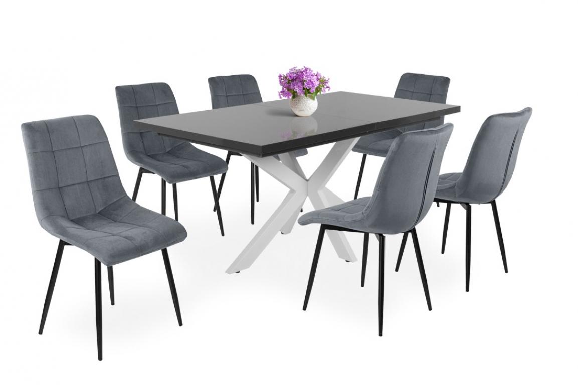 Kitty étkezőgarnitúra Magasfényű Dorothy asztallal - 6 személyes (DIV) (BNY)