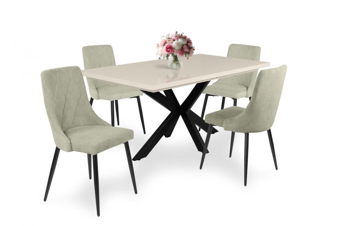 Alina étkezőgarnitúra Magasfényű Dorothy asztallal - 4 személyes (DIV) (BNY)