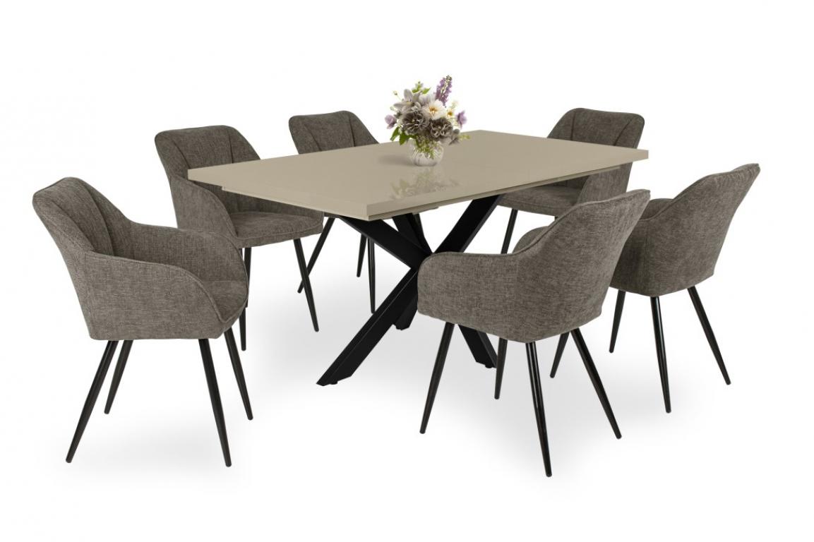 Fiesta étkezőgarnitúra Magasfényű Dorothy asztallal - 6 személyes (DIV) (BNY)