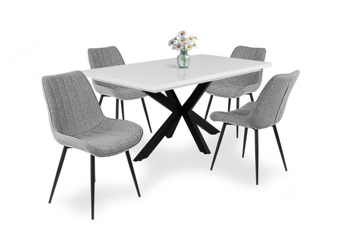 Dexter étkezőgarnitúra Magasfényű Dorothy asztallal - 4 személyes (BNY)