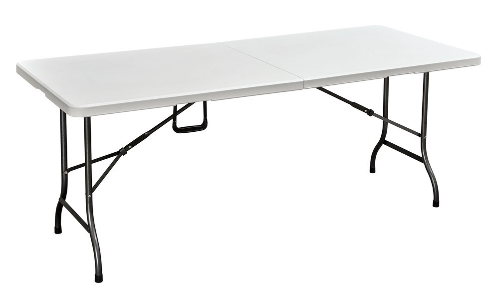 ROJAPLAST összecsukható, hordozható műanyag asztal,180 cm - fehér (RP)