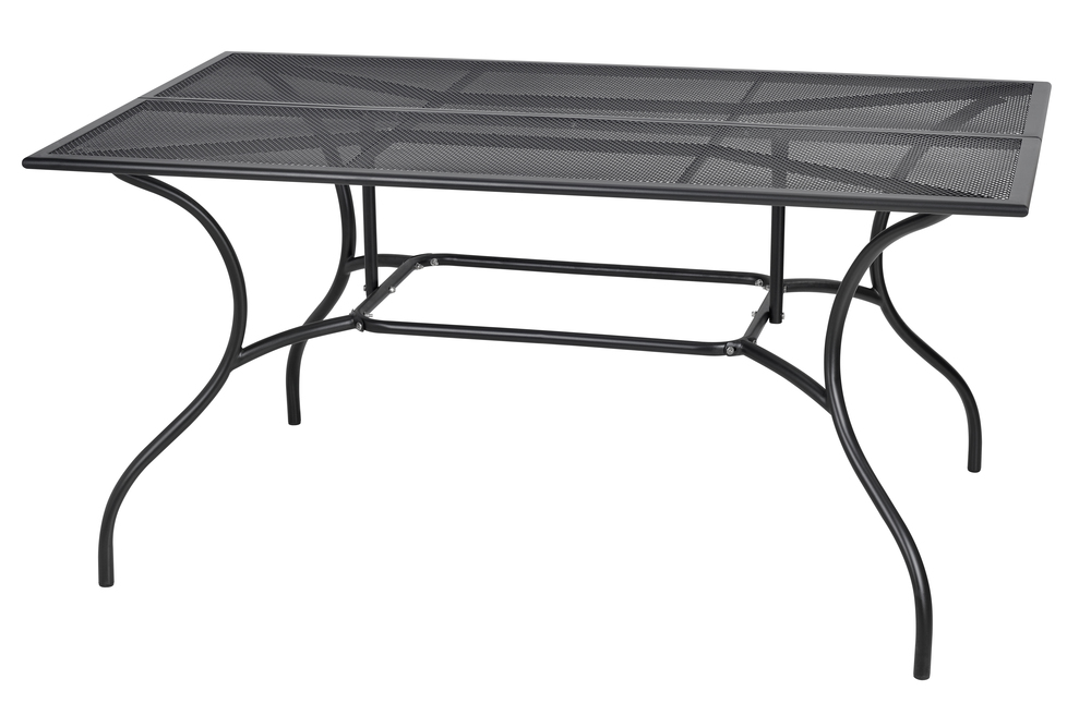 ROJAPLAST ZWMT-83 fém kerti asztal, 150 x 90 x 72 cm - fekete (Méret:) (RP)